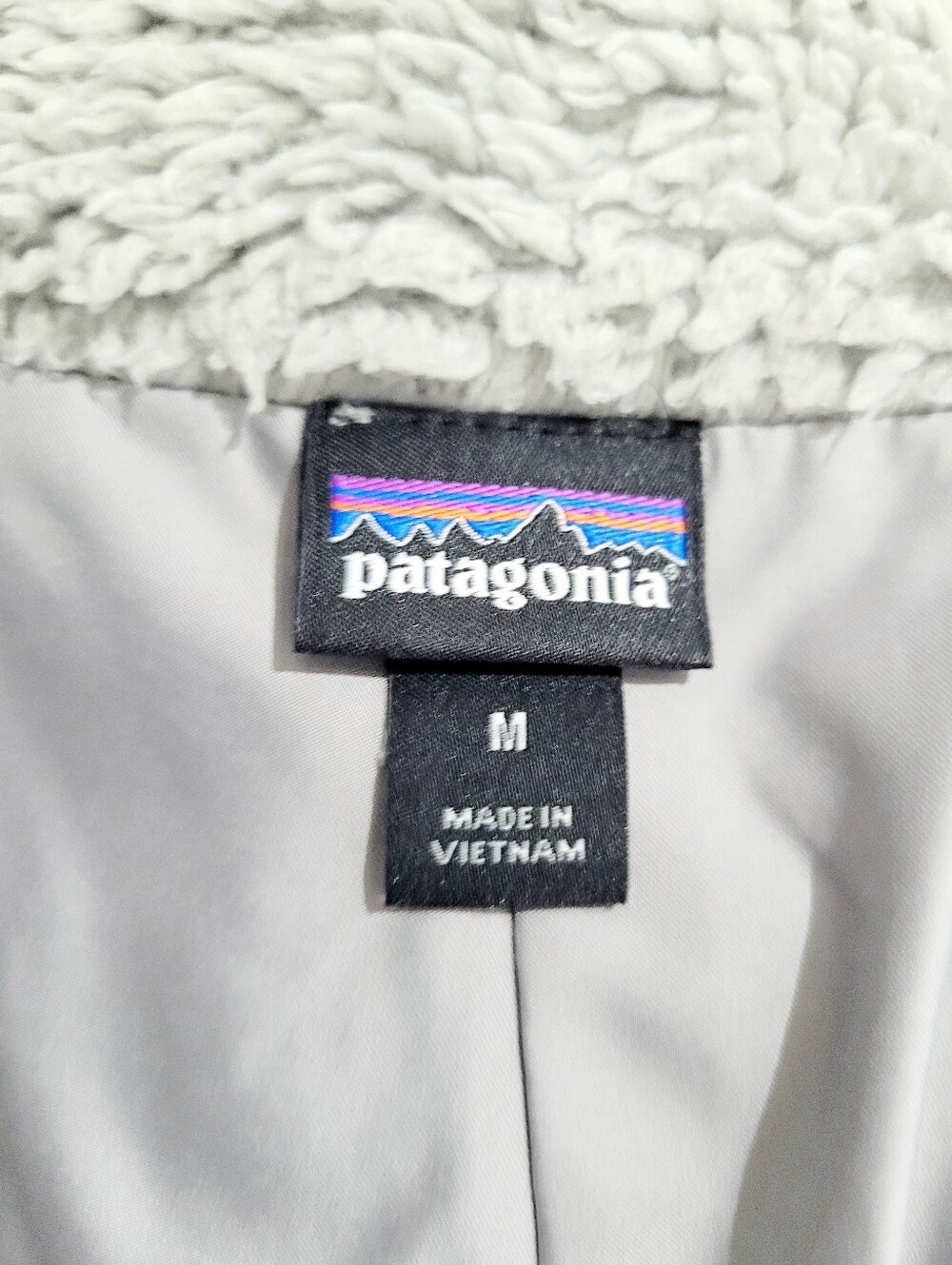 Patagonia Women's Fuzzy Los Gatos Sherpa Fleece Vest Gray Full Zip Medium - Picture 7 of 12